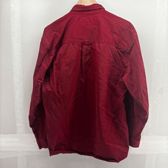 Eddie Bauer Denim Shirt Mens Medium Red Button Down Long Sleeve Vintage Outdoor - Picture 3 of 4